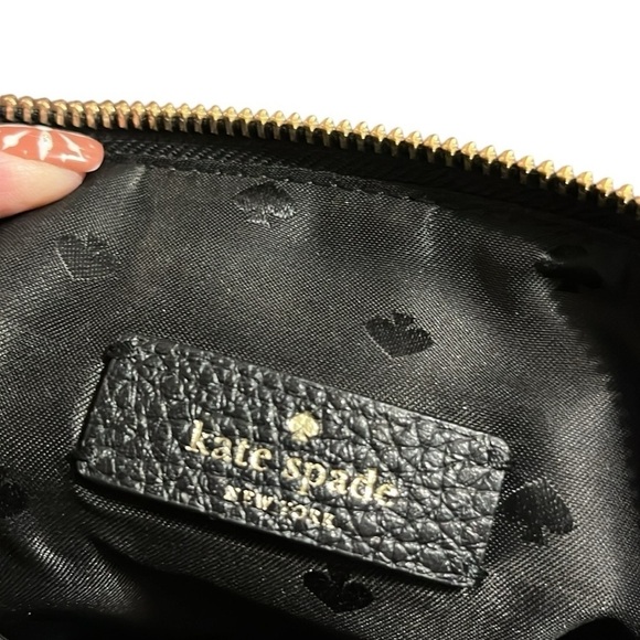 Kate Spade Black Pebbled Leather Triple Gusset Crossbody Bag - Picture 13 of 15